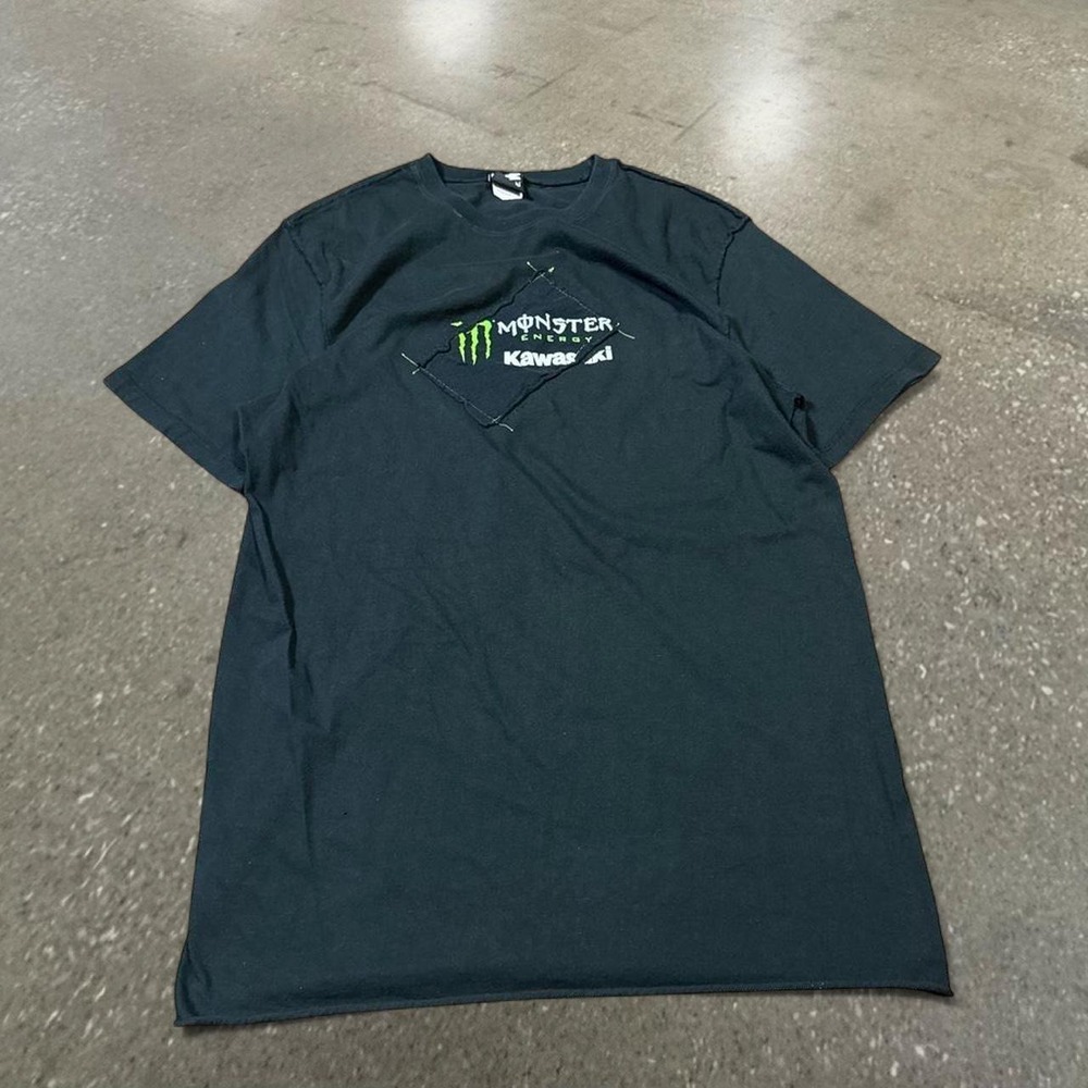 Kawasaki Monster Energy Shirt Mens Large Black Y2K Racing Motocross Tee